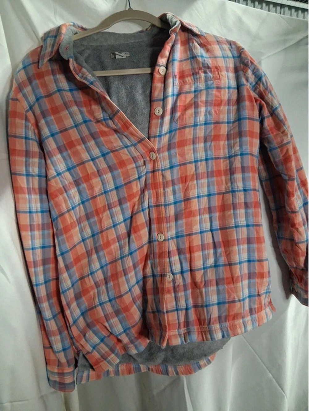 LL Bean Fleece Lined Flannel Shirt Womens XS Jacket  Plaid Shacket